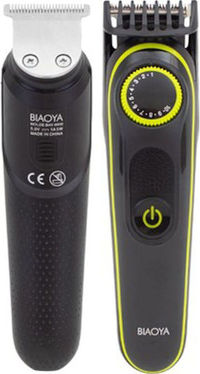 Biaoya Wiederaufladbar Haarschneidemaschine Schwarz BAY-9900