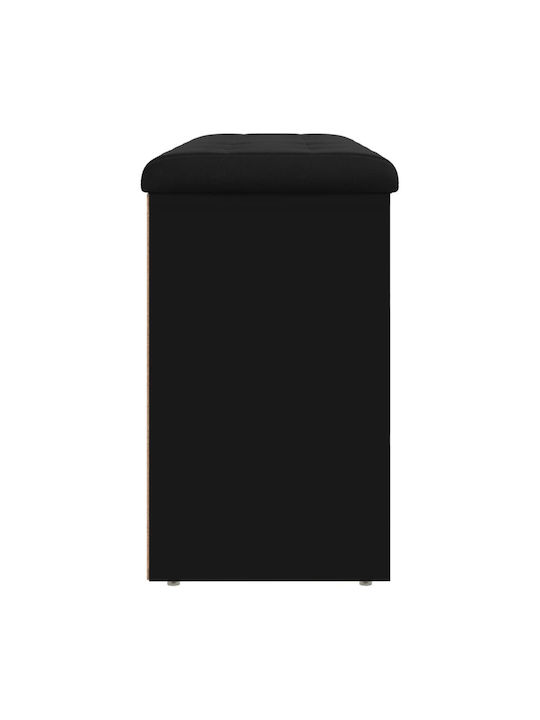 Entry Furniture with Shoe Rack & Bench Black Velvet-Black Metal 102x32x50cm