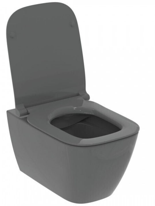 Ideal Standard I.life B Wandhängende Toilette Randlos mit Spülung mit Schlank Deckel Gray
