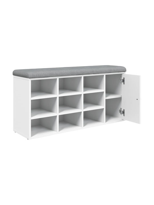 Mobilier de Intrare cu Dulap pentru Pantofi & Bancă Alb 102x32x50cm