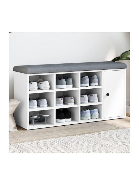 Mobilier de Intrare cu Dulap pentru Pantofi & Bancă Alb 102x32x50cm