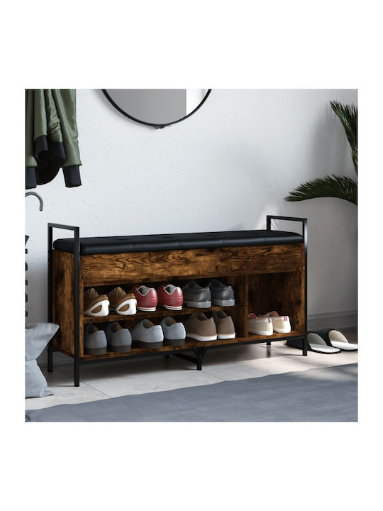 Hallway Furniture with Shoe Rack and Bench Smoked Oak 105.5x32x57.5cm