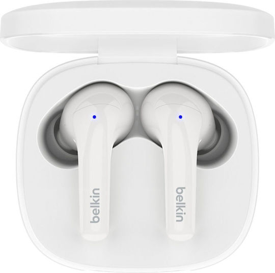 Belkin SoundForm Motion In ear Bluetooth хендсфри Слушалки с Устойчивост на Пот и Кутийка за Зареждане Бял