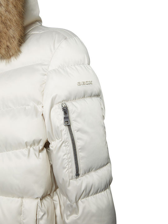 Kurz Damen Puffer Jacke für Winter Beige