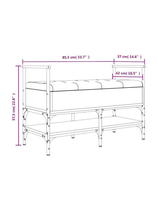 Eingangsmöbel mit Schuhschrank & Bank Coffee 85.5x42x57.5cm