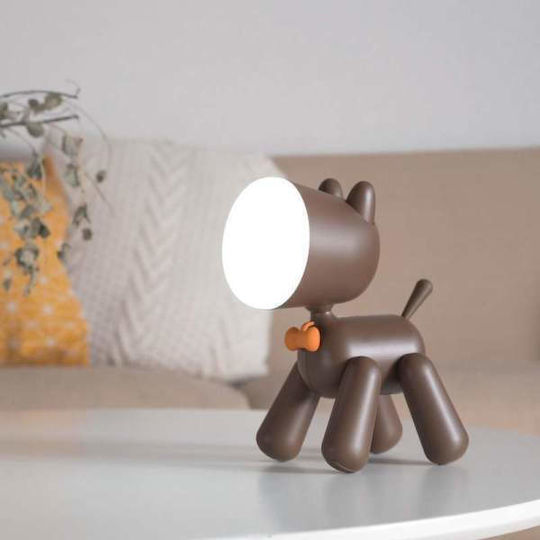 Led Kids Decorative Lamp Night Brown 17x10x21εκ.