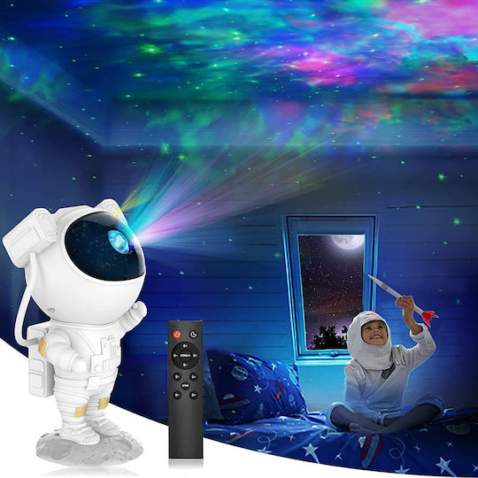 Παιδικό Φωτιστικό Projector Αστροναύτης Λευκό 21εκ.