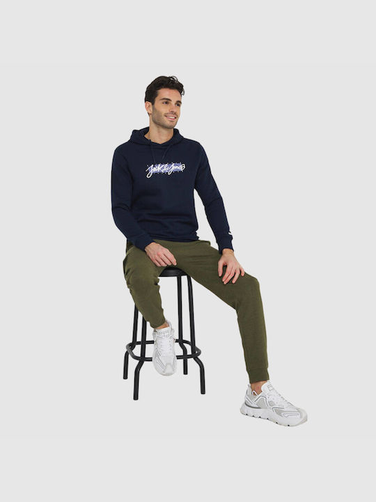 Jack & Jones Sweat Herren Sweatshirt mit Kapuze Blue