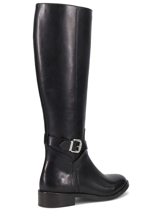 Leder Damenstiefel Schwarz