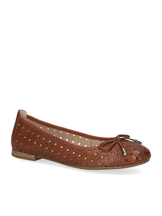 Caprice Damen Ballerinas in Tabac Braun Farbe