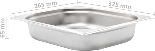vidaXL Σκεύος Gastronorm Ανοξείδωτο GN1/2 με Βάθος 65mm