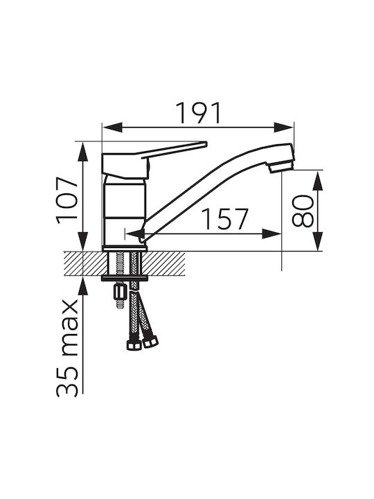 Ferro Isso Mixing Sink Faucet Silver