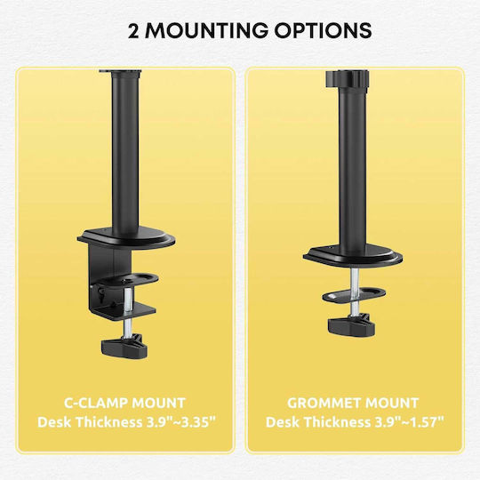 MounTeck Halterung Auf dem Schreibtisch für 3 Monitore bis 35" mit Arm