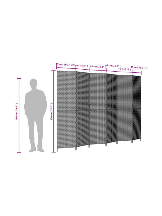 vidaXL Dekorativer Raumteiler aus Leinwand 294x200cm