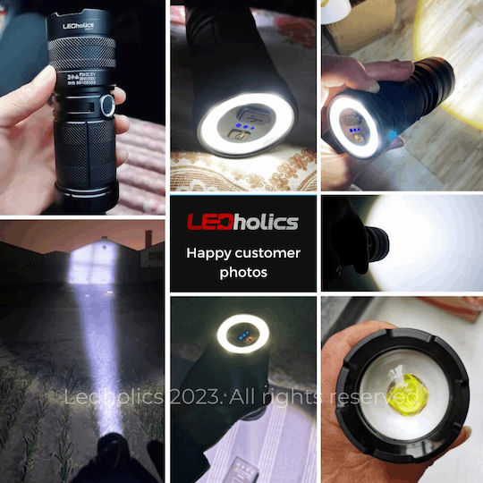 Ledholics Rechargeable Flashlight LED with Maximum Brightness 3200lm