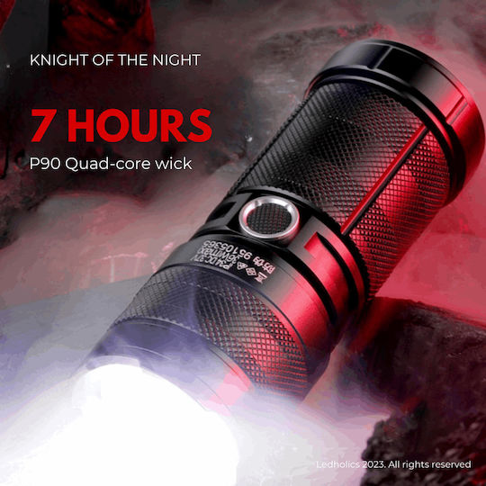 Ledholics Rechargeable Flashlight LED with Maximum Brightness 3200lm