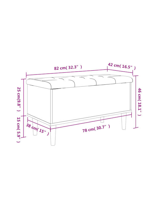 Hocker Bankhocker Mit Stauraum Hölzernes Gray 82x42x46cm