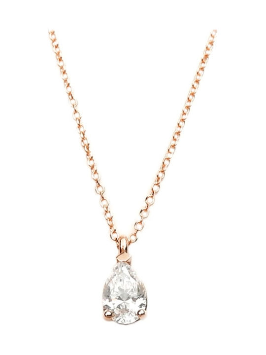 Polytimo Charm Solitärring aus Roségold 14K mit Zirkon