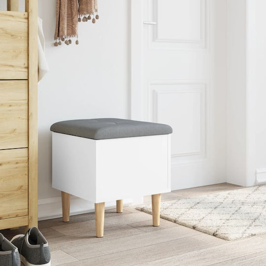 Hocker Für das Wohnzimmer Mit Stauraum Hölzernes White 42x42x46cm