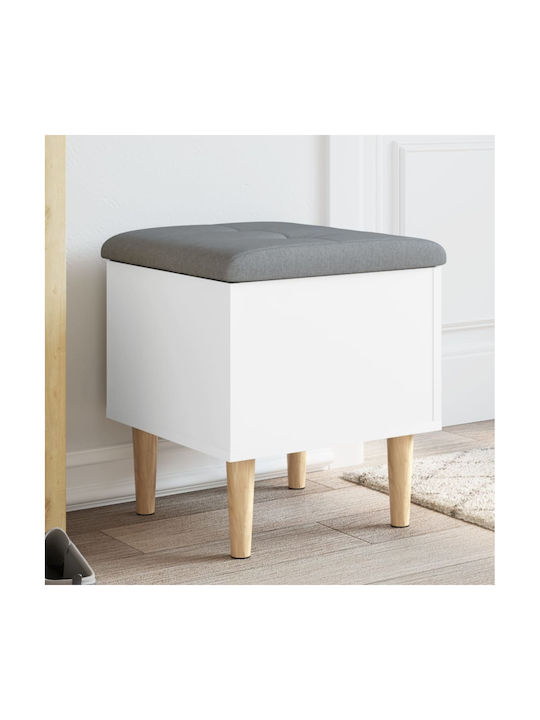 Hocker Für das Wohnzimmer Mit Stauraum Hölzernes White 42x42x46cm