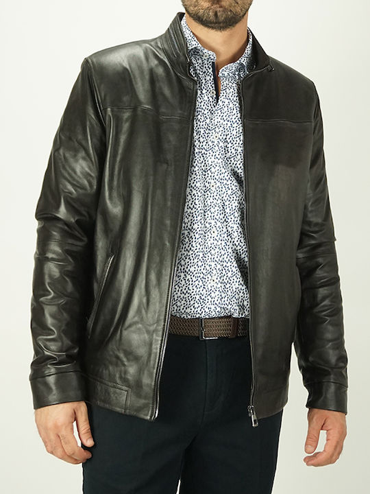 Lexton Men's Winter Leather Jacket CAFE