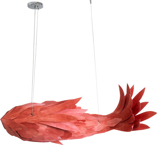 GloboStar Pendant Light Red Boho Grid with Socket E27 100x72x36cm