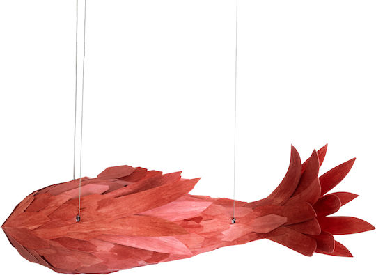 GloboStar Pendant Light Red Boho Grid with Socket E27 100x72x36cm