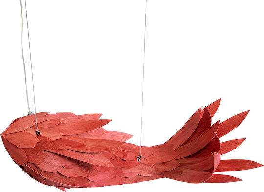 GloboStar Pendant Light Red Boho Grid with Socket E27 70x40x27cm