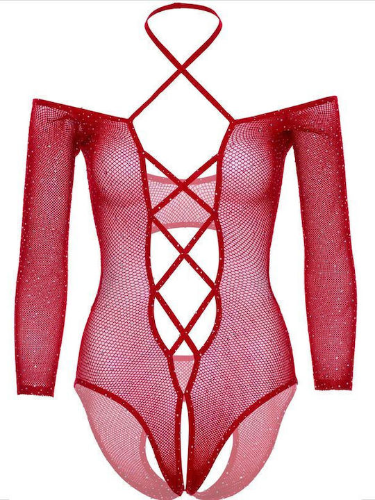 Leg Avenue Body Crothless Sexy Bodysuit Rot