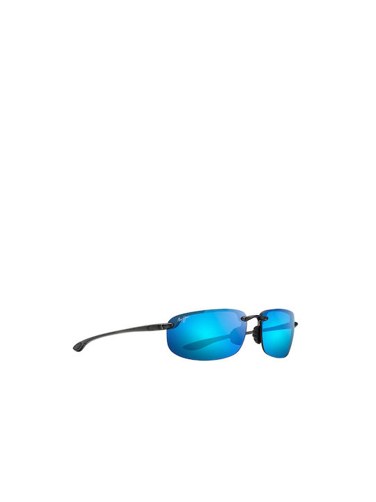 Maui Jim Ho'okipa Xl Sonnenbrillen mit Gray Rahmen und Blau Polarisiert Spiegel Linse B456-14A