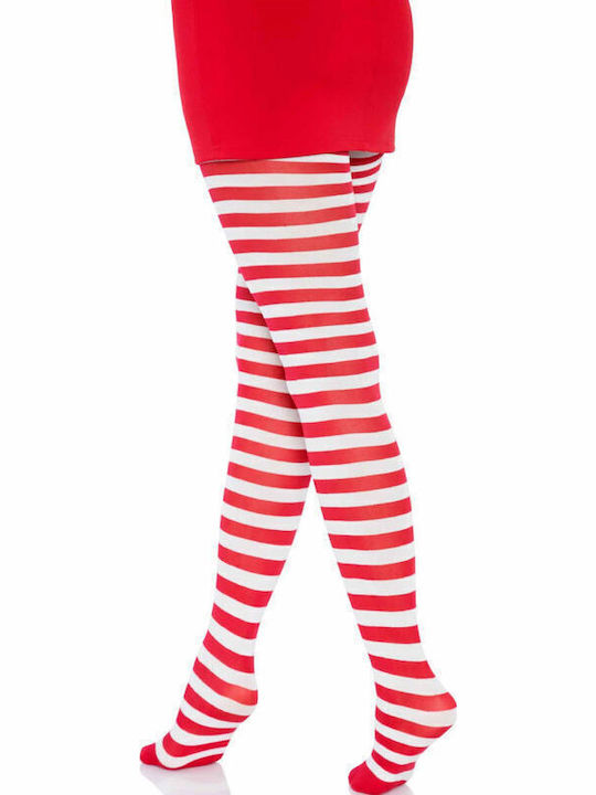Leg Avenue Striped Sexy Καλσόν Λευκό
