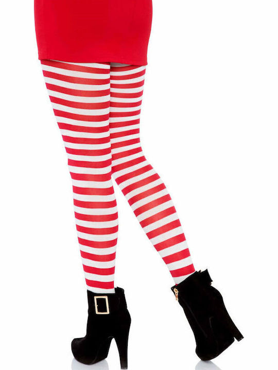 Leg Avenue Striped Sexy Καλσόν Λευκό