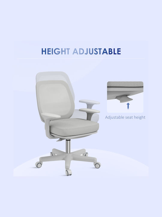 Reclining Office Chair with Fixed Arms Gray Vinsetto