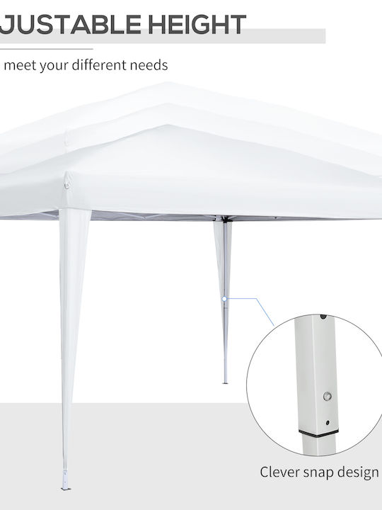 Outsunny Gazebo Grădină Gazebo Alb x3m