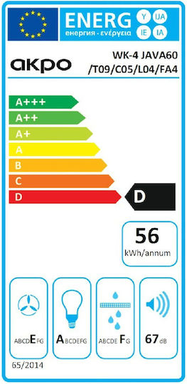 Akpo WK-4 Java Eco Șemineu Hotă 60cm Negru