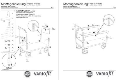 Variofit Cărucior cu platformă for Weight Load up to 500kg Albastru