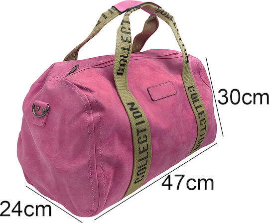 Gift-Me Σακ Βουαγιάζ Ροζ Μ47xΠ24xΥ30εκ. από Vegan Δέρμα
