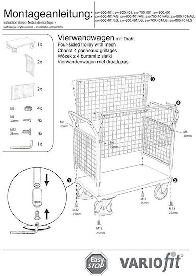 Variofit Plattformwagen for Load Weight up to 500kg in Blau Color