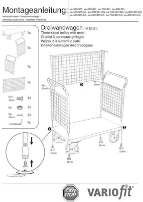 Variofit Cărucior cu platformă for Weight Load up to 500kg Albastru