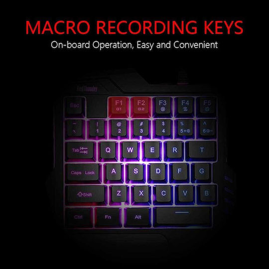 RedThunder‎ G30-C Οπτικό Gaming KeyPad με Μεμβράνης διακόπτες και RGB φωτισμό & Ποντίκι (Αγγλικό US)
