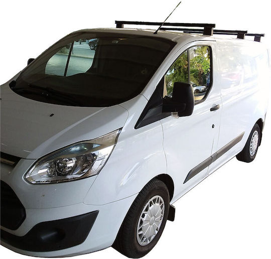 Nordrive Dachstangen Metallisch für Ford Transit Custom (mit Dachträgerfüßen) Silber