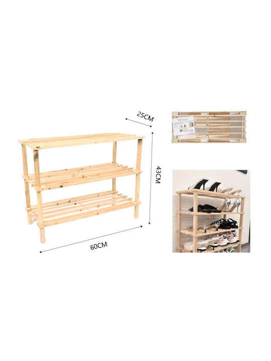 Wooden Shoe Organizer Beige 60x43x25cm