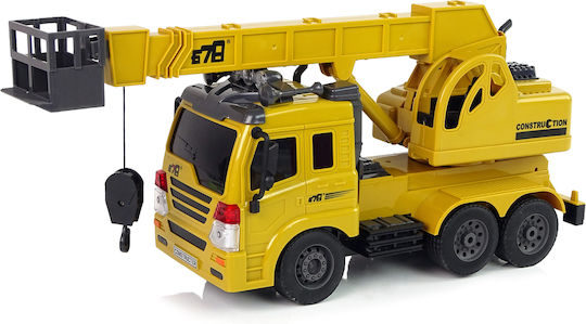 Lean Toys Remote Controlled Teleghidat Vehicul de construcție Galben