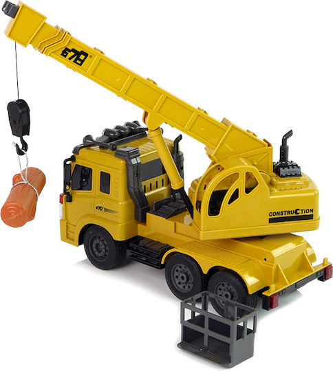Lean Toys Remote Controlled Teleghidat Vehicul de construcție Galben