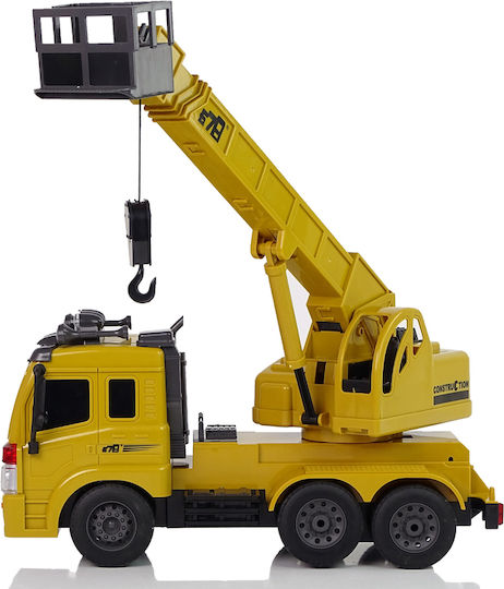 Lean Toys Remote Controlled Teleghidat Vehicul de construcție Galben