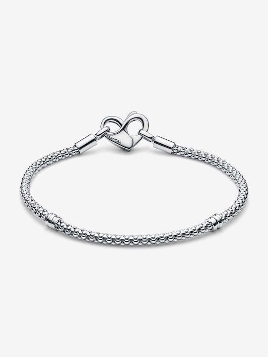 Pandora Damen Armband Kette mit Design Herz aus Silber