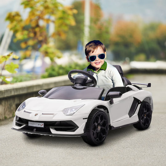 Lamborghini Едноместна с Дистанционно Управление Лицензиран 12 Волта Бяла