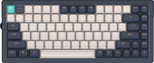 Dark Project KD83A Gaming Μηχανικό Πληκτρολόγιο 75% με G3MS Sapphire διακόπτες και RGB φωτισμό (Αγγλικό US) Ivory / Navy Blue