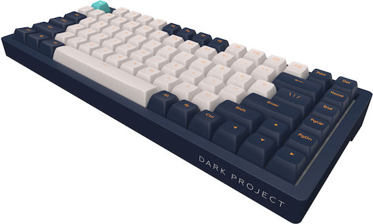 Dark Project KD83A Gaming Μηχανικό Πληκτρολόγιο 75% με G3MS Sapphire διακόπτες και RGB φωτισμό (Αγγλικό US) Ivory / Navy Blue