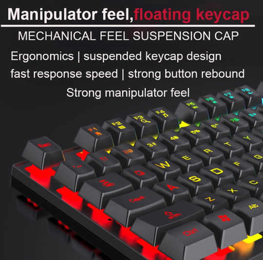 Forev FV-Q809 Комплект Гейминг Клавиатура с RGB подсветка & Мишка (Английски US) + Mouse Pad + Headset Four-Piece Set